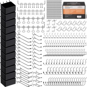 INCLY 206-Piece Pegboard Hooks Assortment and Accessories Organizer Kit with Bins